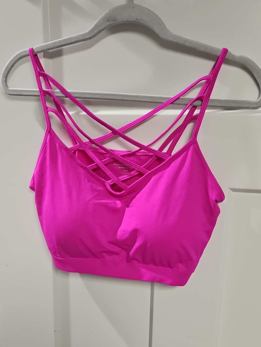 Zenana Outfitters Hot Pink Crisscross Sports Bralette